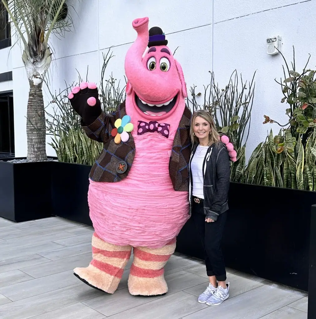 Bing Bong Character Meet and Greet at Disneylands Pixar Place Hotel with owner of Fairytale Journeys Travel - Susanne Hays