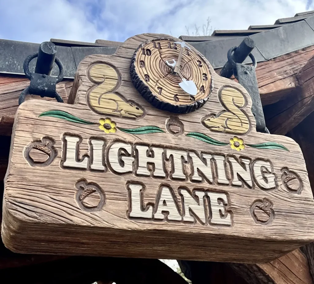 Trip Planning tool - Seven Dwarfs Mine Train Lightning Lane Sign