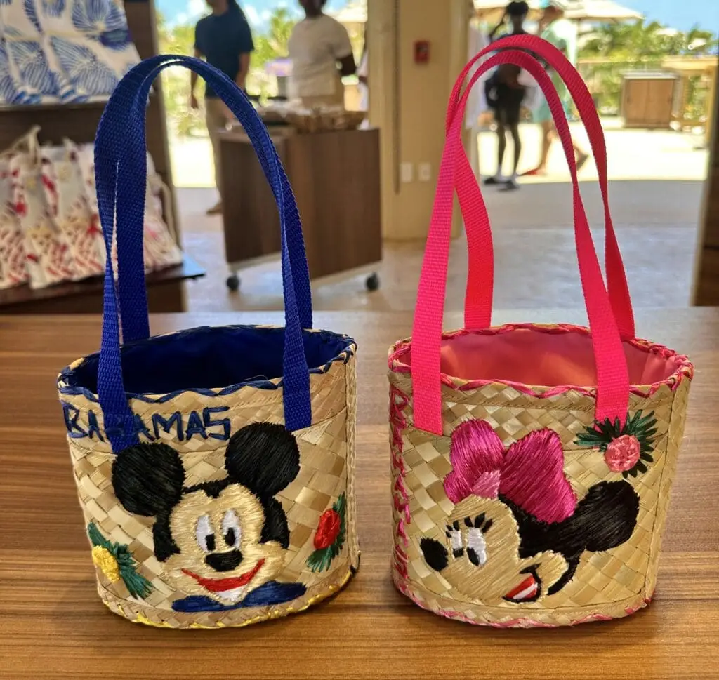 Treasures of Eleuthera Mickey and Minnie Strawbags at Lighthouse Point.