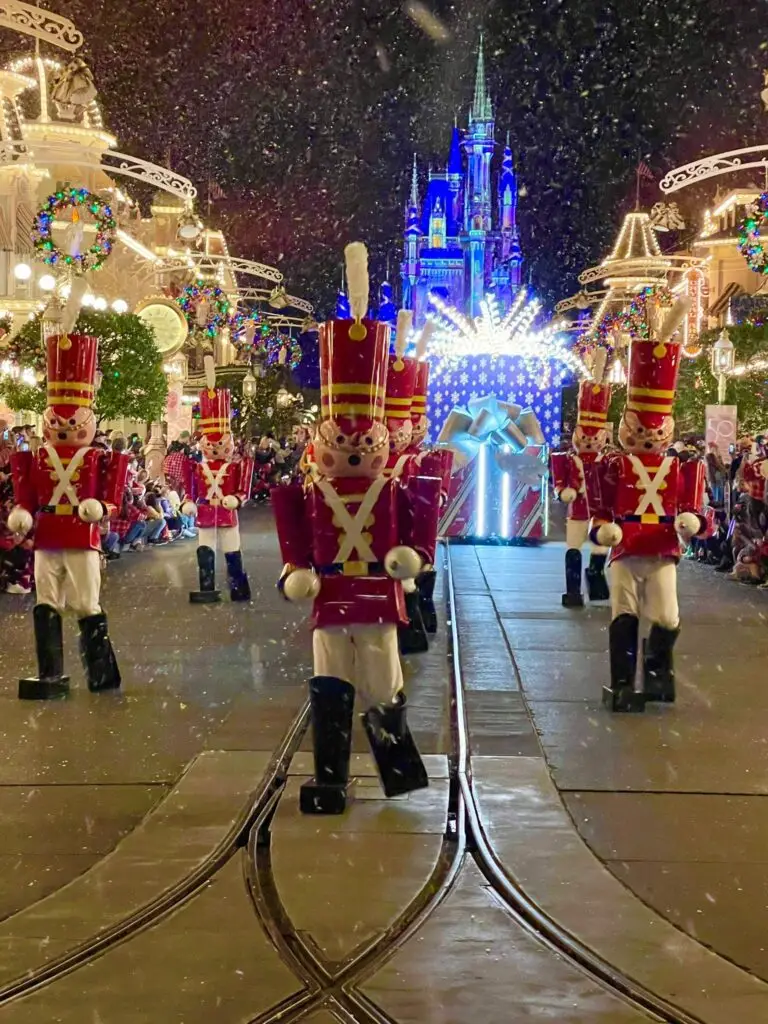 Toy Soldiers during the parade at Mickey's Very Merry Christmas Party