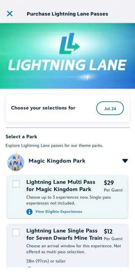 Magic Kingdom Lightning Lane Passes on Day 1 of Launch