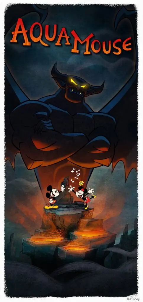 AquaMouse Poster for Disney Destiny featuring Chernabog from "Fantasia", Mickey Mouse and Minnie Mouse