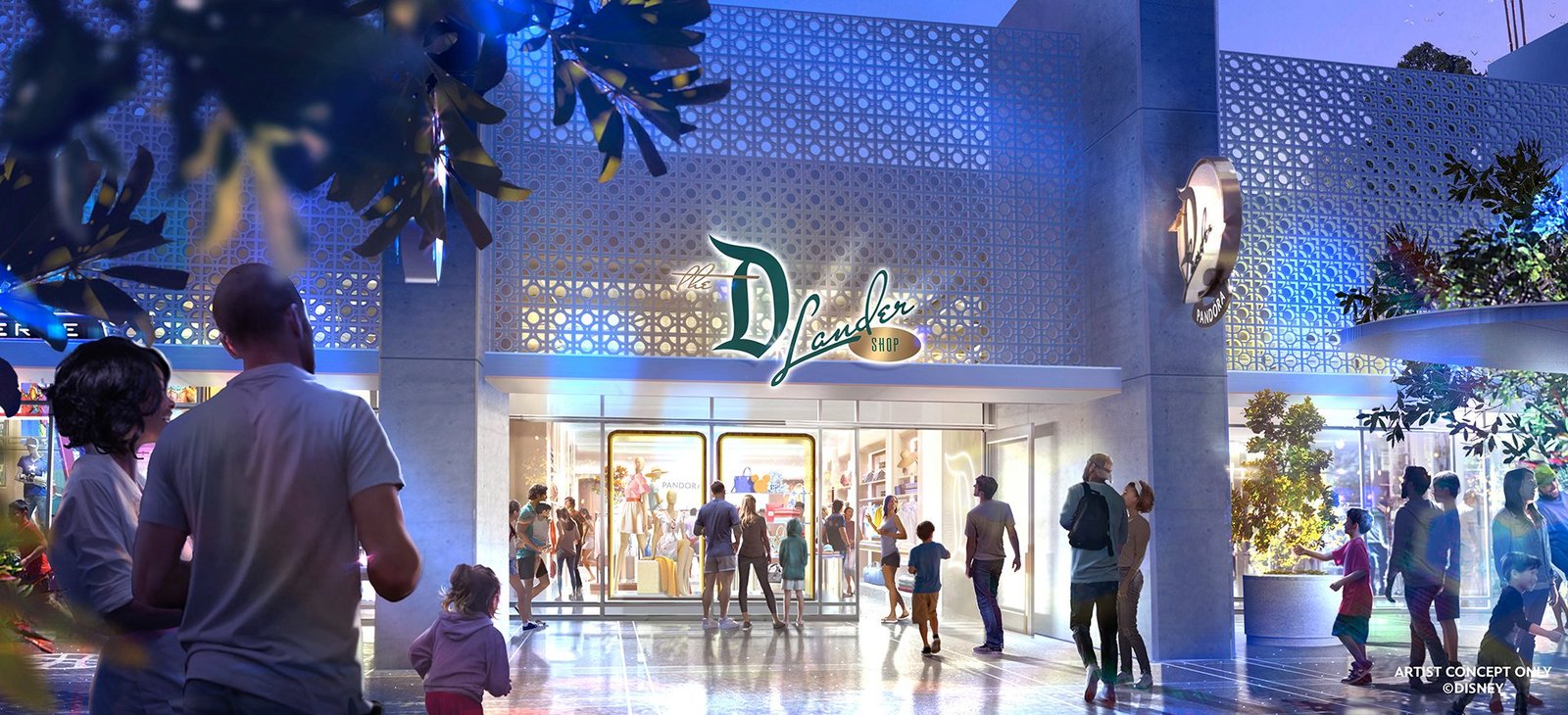 Disney's Concept Art of the Southern California boutique coming to Downtown Disney District called the D-Lander Shop.