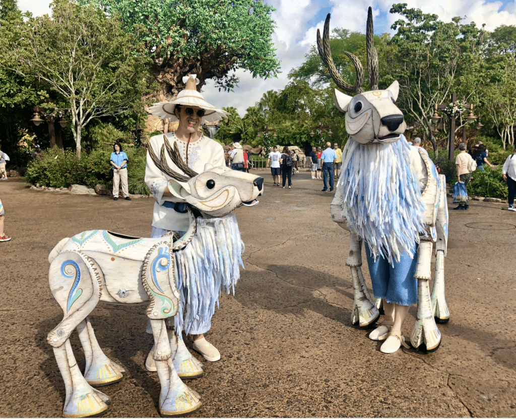 Animal Kingdom's Merry Menagerie reindeer holiday puppet performers