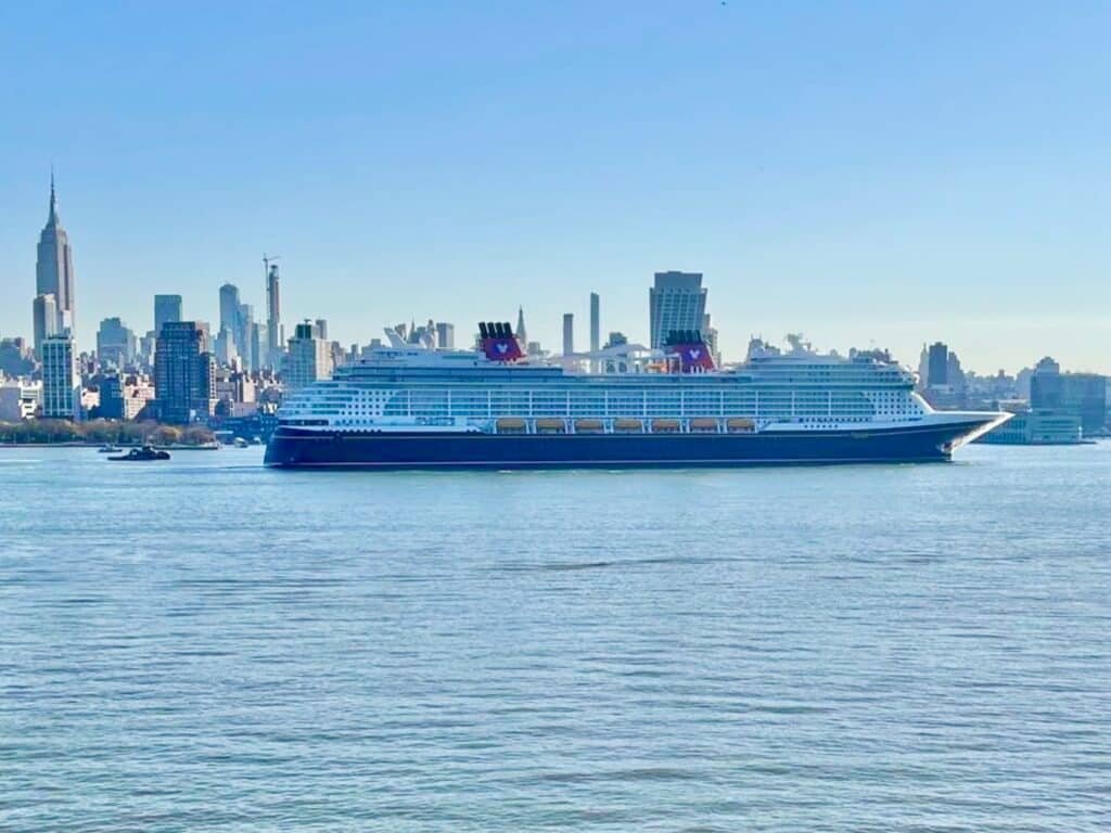 Disney Treasure sailing into NYC for the christening