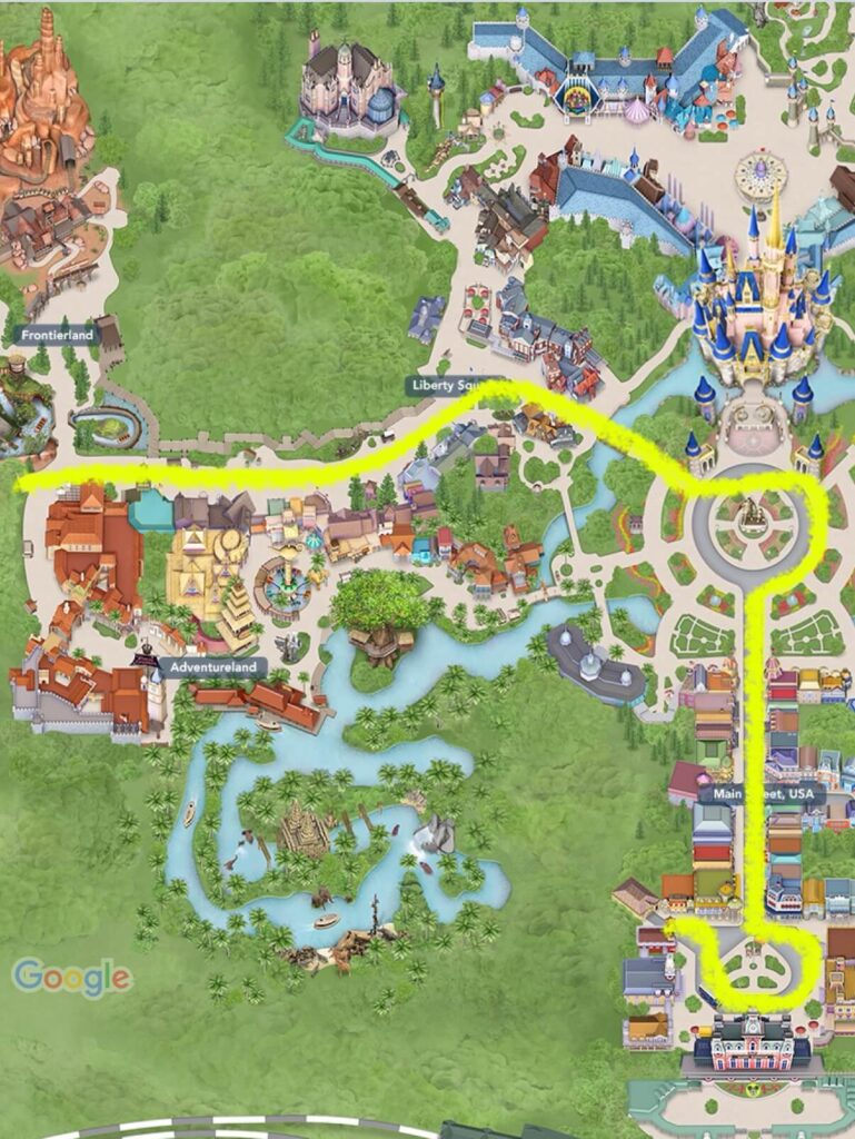 Disney Starlight Parade Route