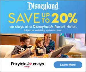 Save up to 20% on stays at a Disneyland Resort hotel. Get offer details from Fairytale Journeys Travel.