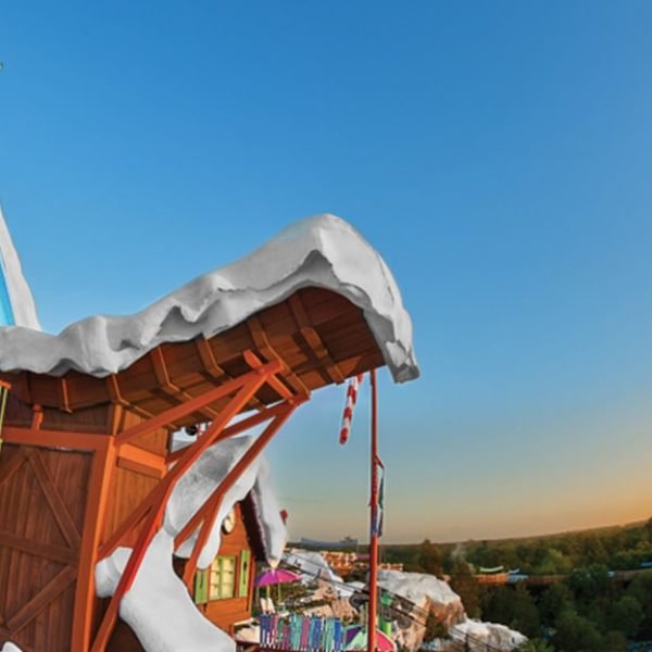 Disney's Blizzard Beach Slide as the sun rises