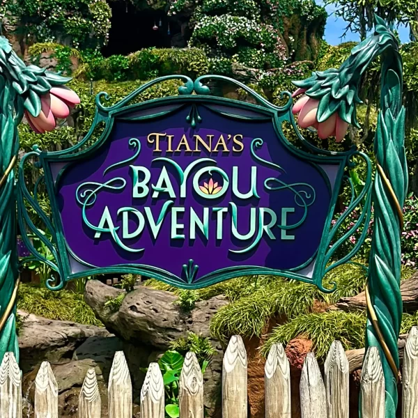Tiana's Bayou Adventure Entrance Sign